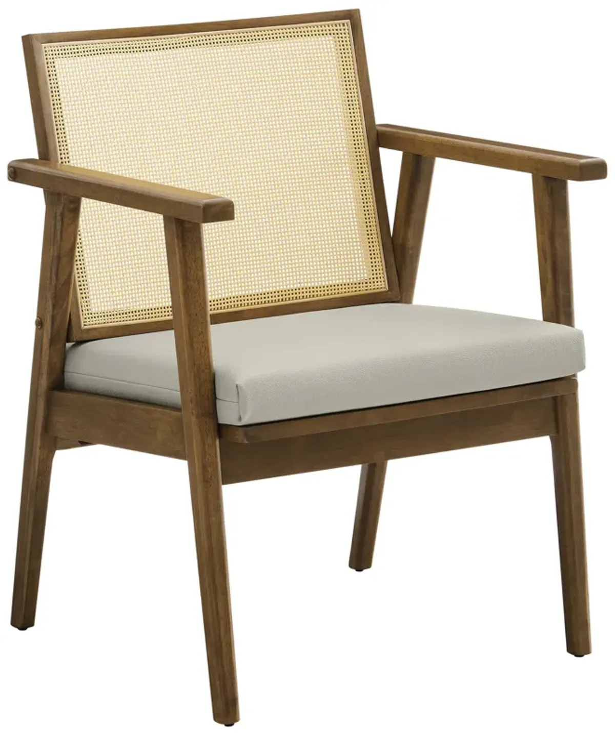 Thera Vegan Leather and Cane Accent Armchairs Set of 2 by Modway