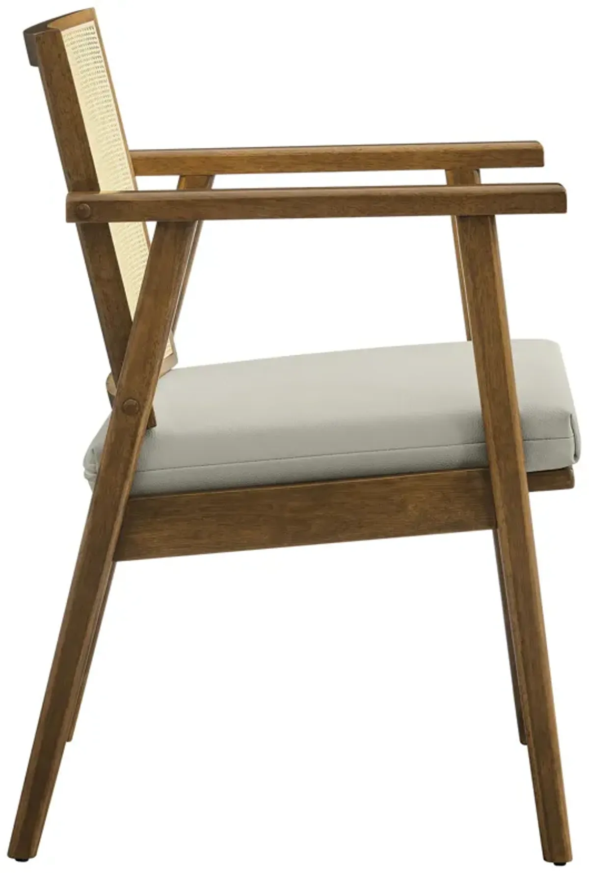 Thera Vegan Leather and Cane Accent Armchairs Set of 2 by Modway