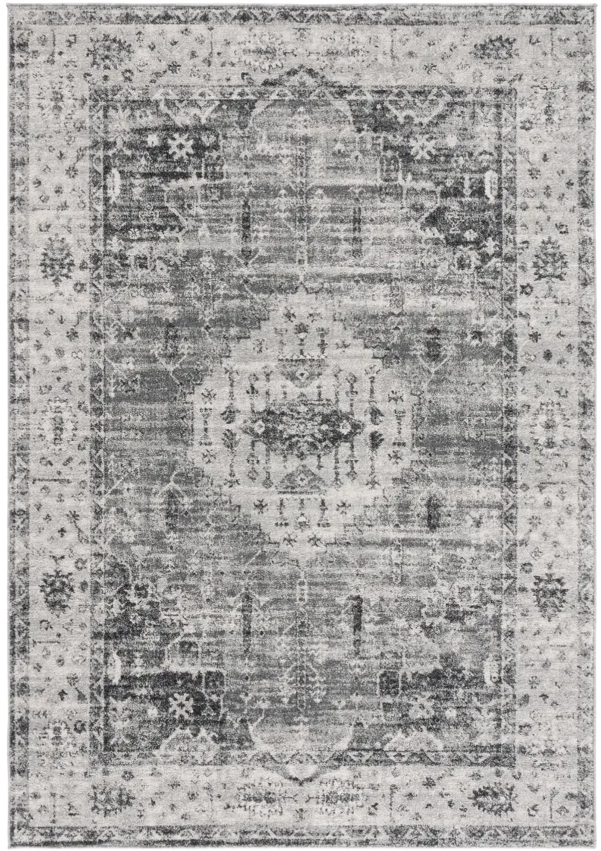 VINTAGE TABRIZ 204 GREY  9' x 12' Large Rectangle Rug