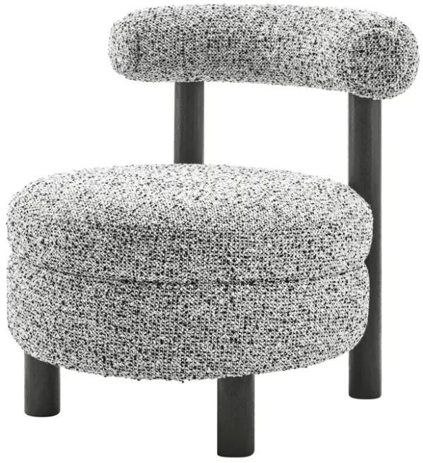 Esther Boucle Accent Chair, Speckled White
