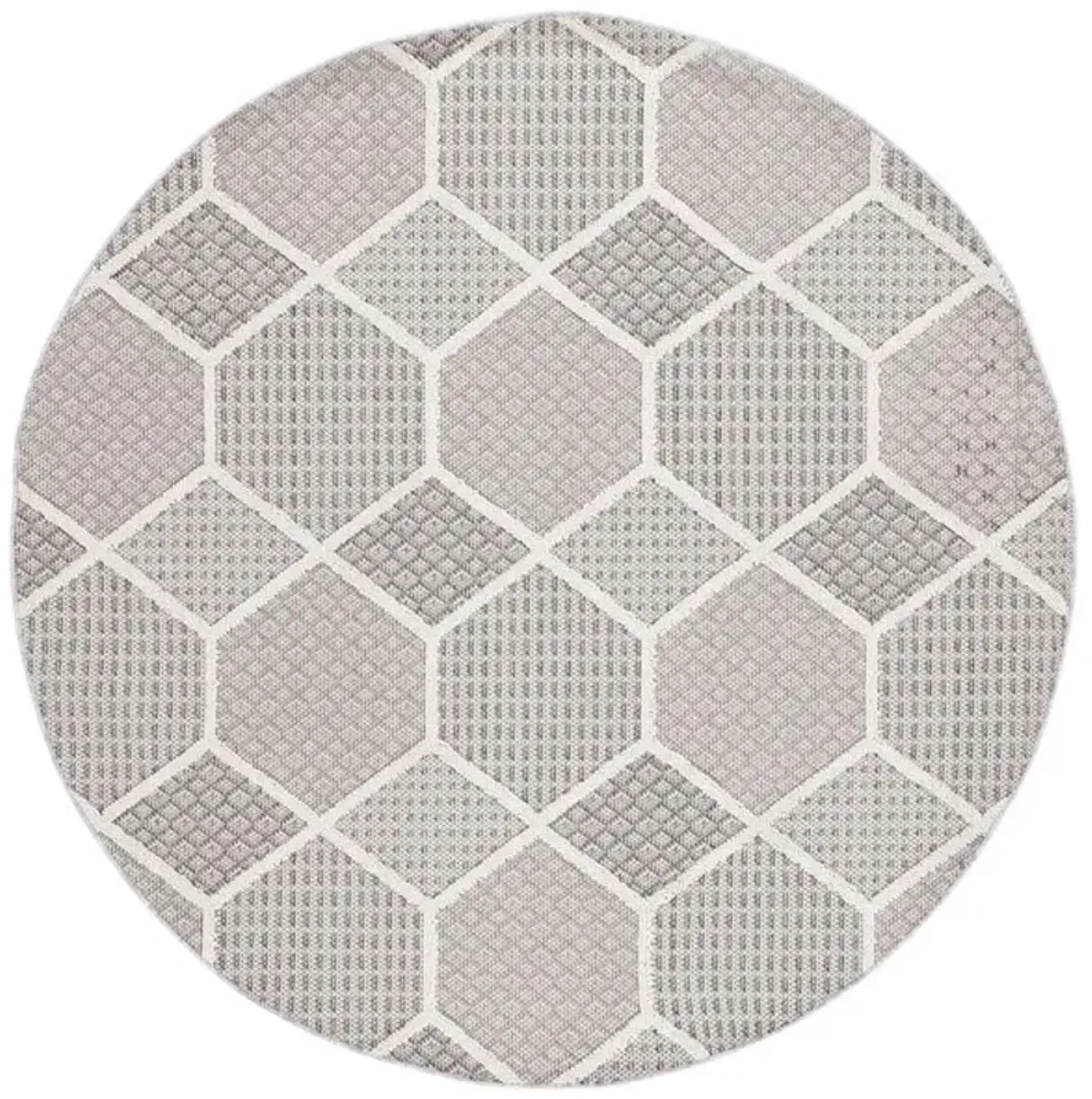 GLOBAL 414 Grey  6'-7' X 6'-7' Round Round Rug