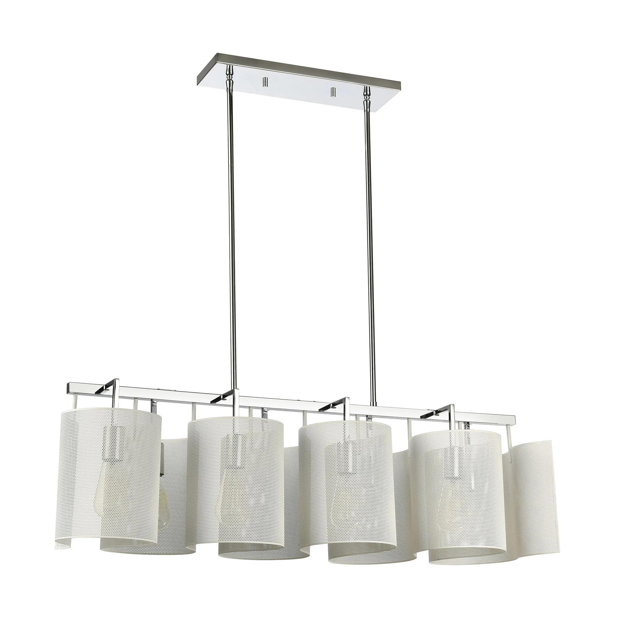 Santa Barbara 40" Wide 8-Light Linear Chandelier - Matte White