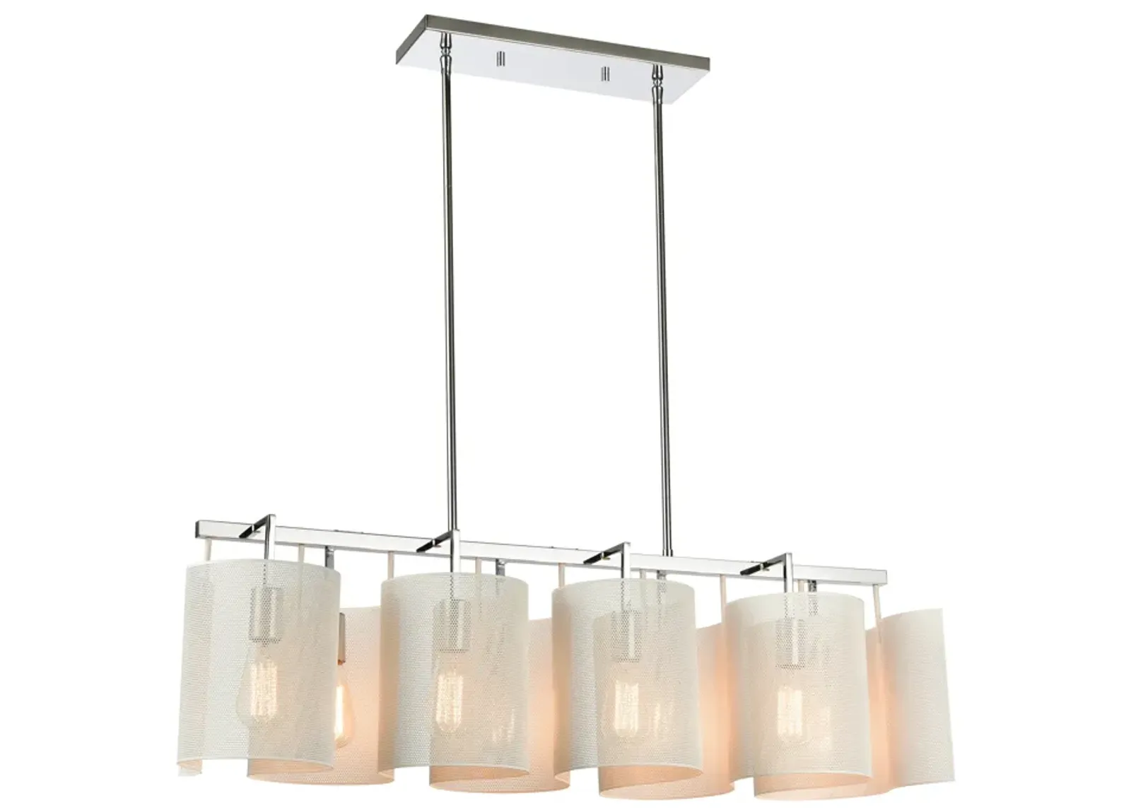 Santa Barbara 40" Wide 8-Light Linear Chandelier - Matte White