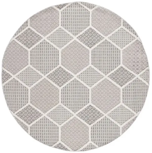 GLOBAL 414 Grey  6'-7' X 6'-7' Round Round Rug