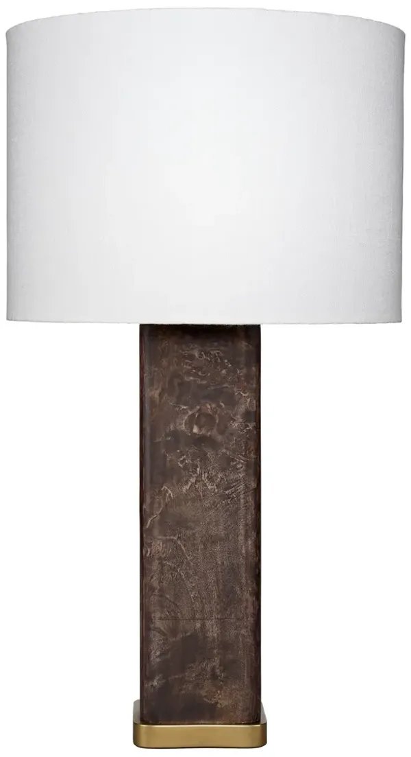 Preston Burl Wood Table Lamp with Linen Shade