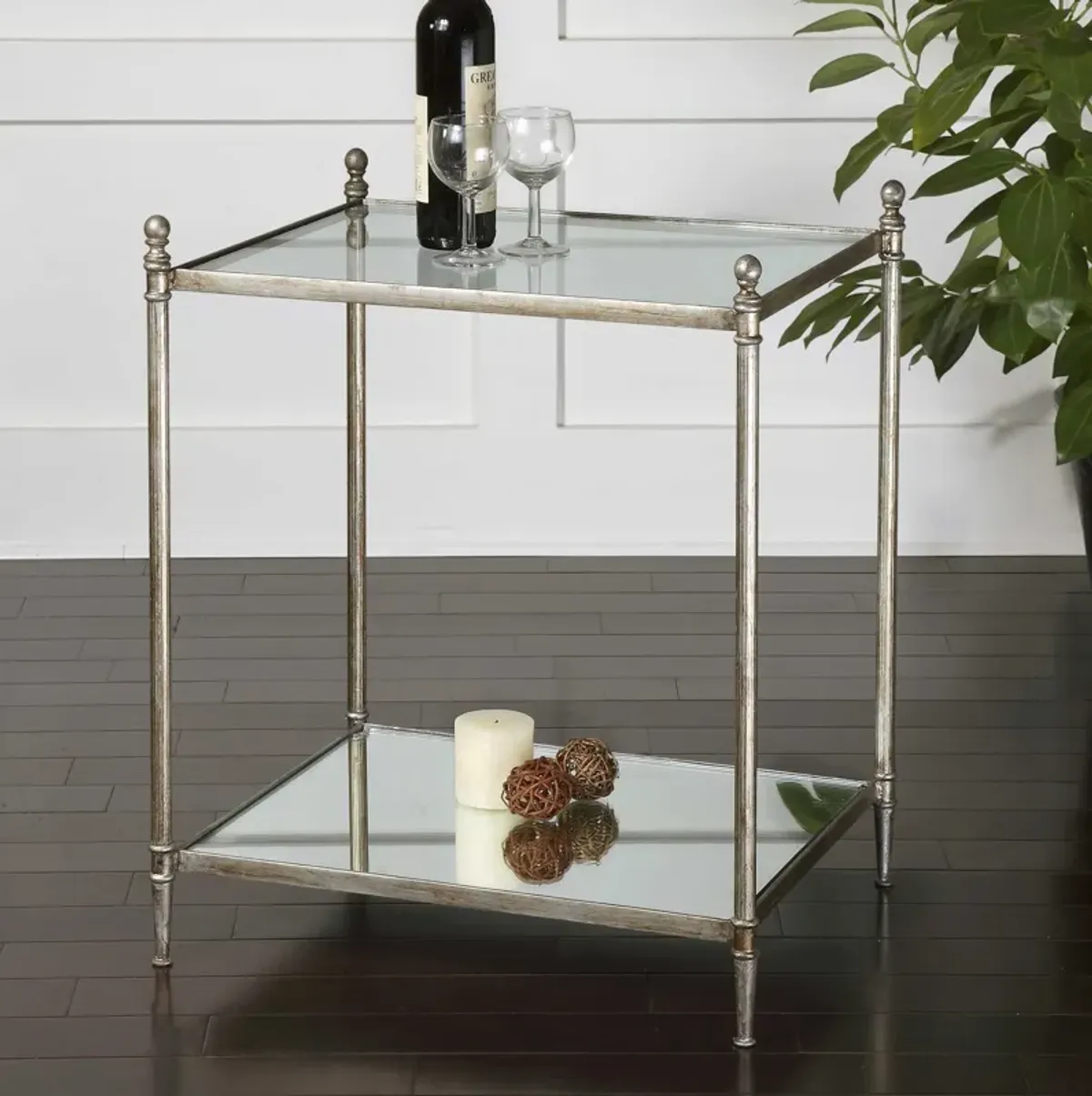 Gannon Mirrored Glass End Table