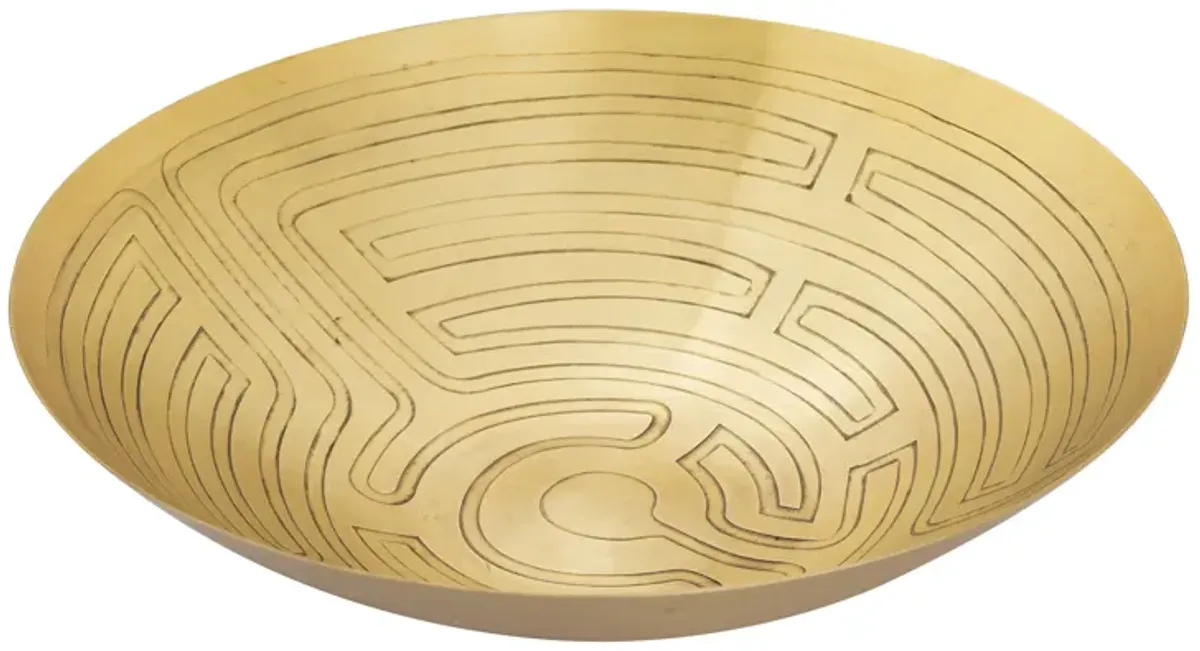 Maze Etched Bowl - Set of 3 Brass