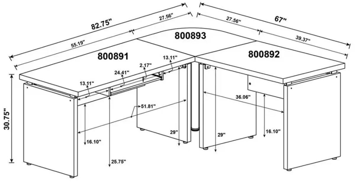 Skylar Engineered Wood L-Shape Computer Desk Cappuccino