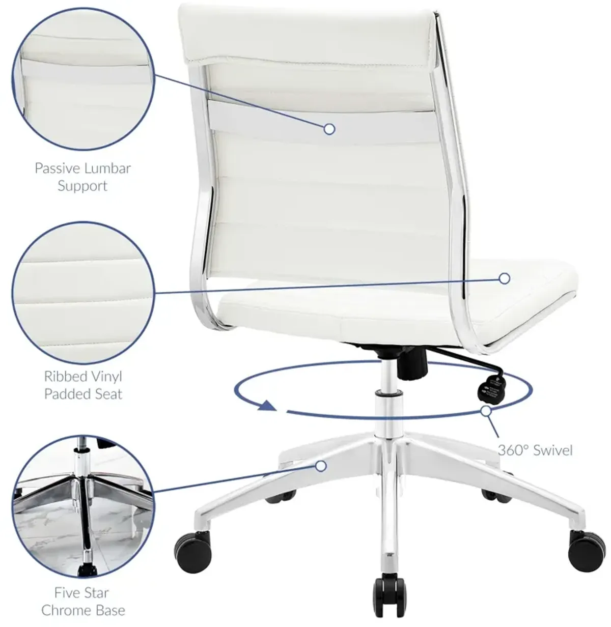 Jive Armless Mid Back Office Chair