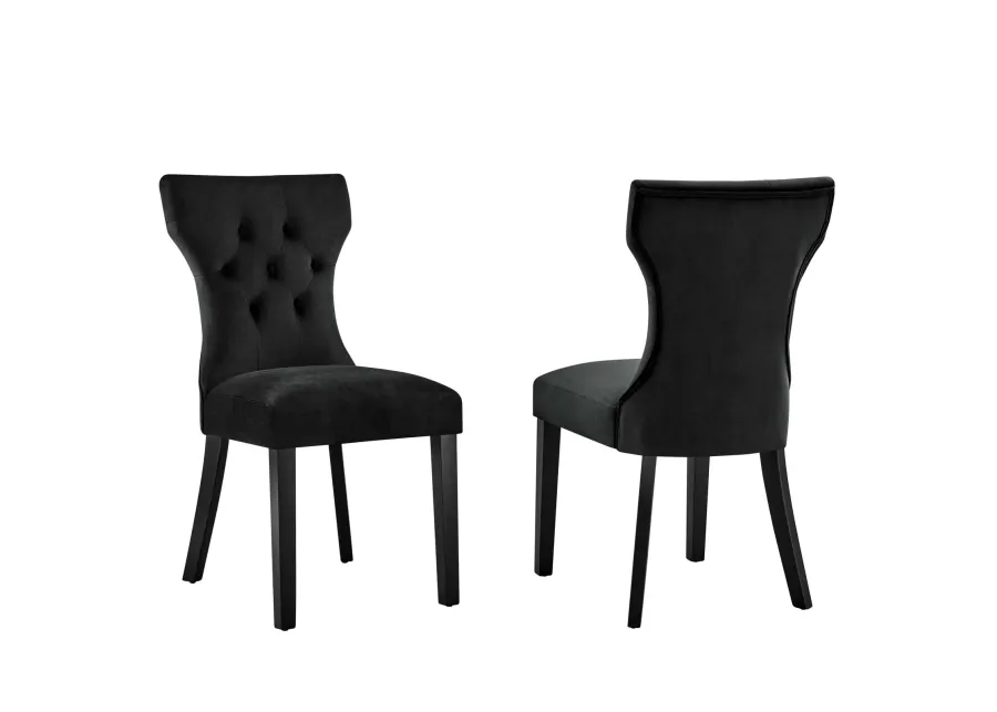 Silhouette Performance Velvet Dining Chairs - Set of 2