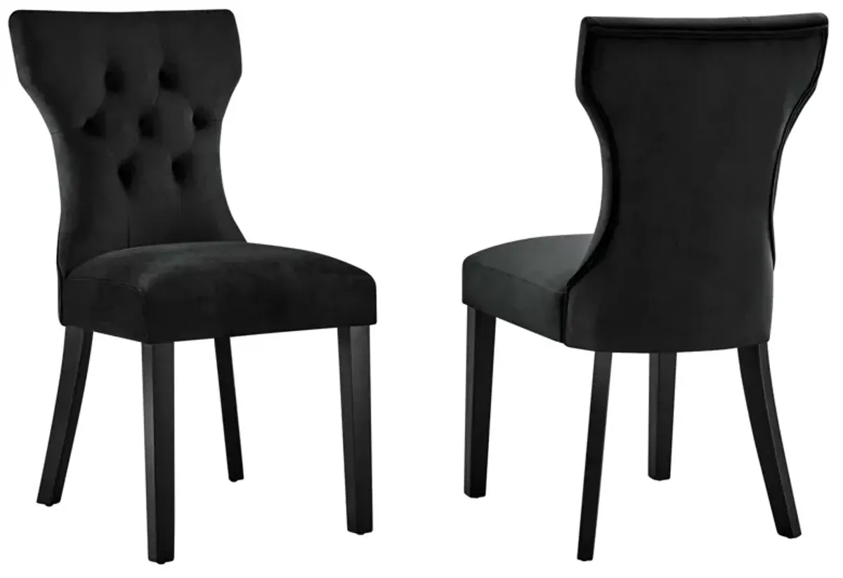 Silhouette Performance Velvet Dining Chairs - Set of 2