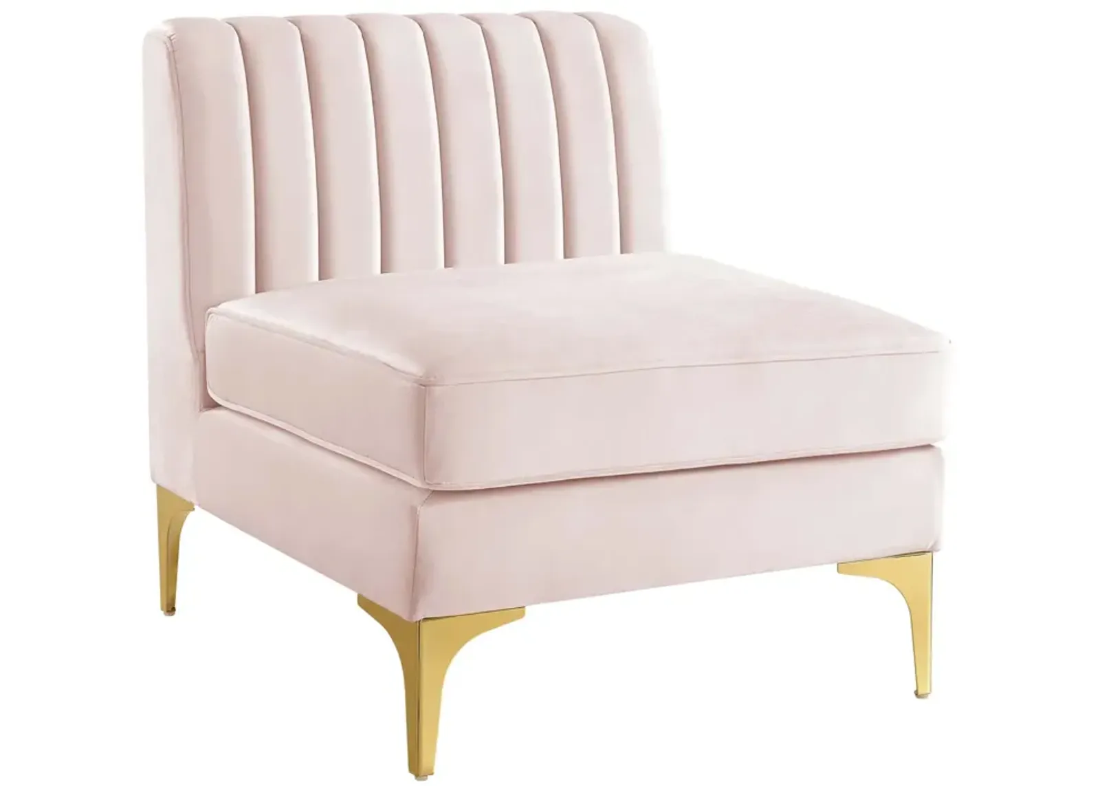 Triumph Channel Tufted Performance Velvet Armless Chair