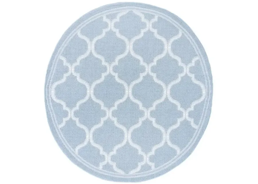 Safavieh BERMUDA 800 Collection BMU810M-7R Light Blue / Ivory 6'-7" X 6'-7" Round