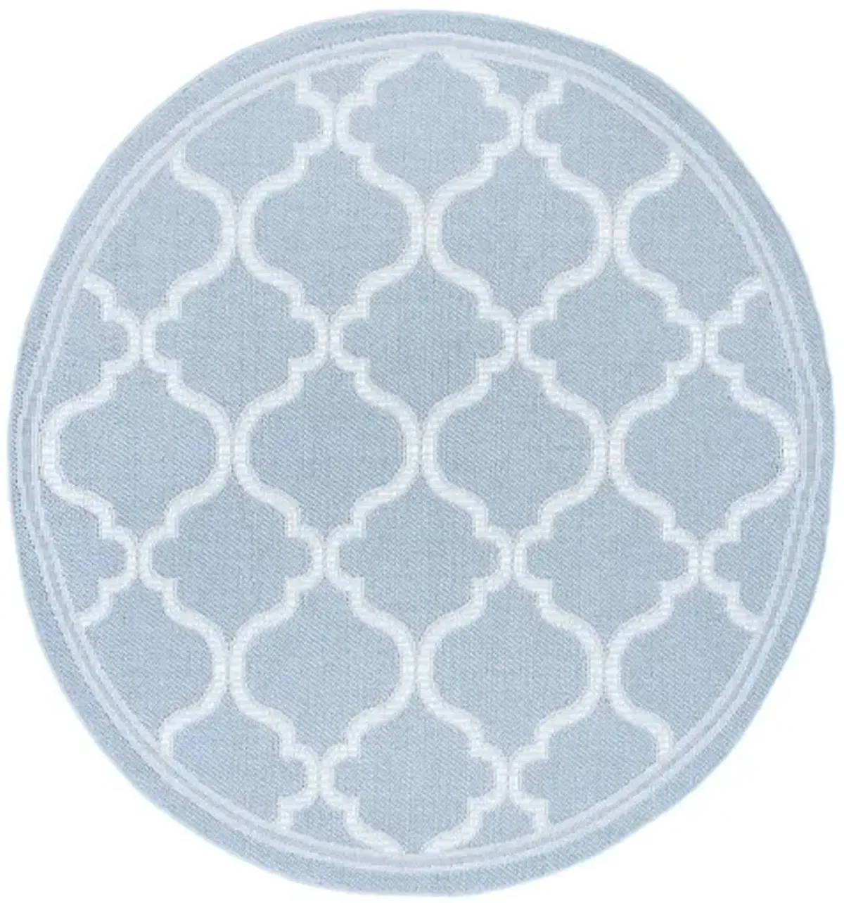 Safavieh BERMUDA 800 Collection BMU810M-7R Light Blue / Ivory 6'-7" X 6'-7" Round