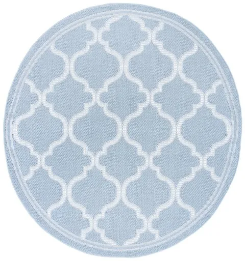 Safavieh BERMUDA 800 Collection BMU810M-7R Light Blue / Ivory 6'-7" X 6'-7" Round