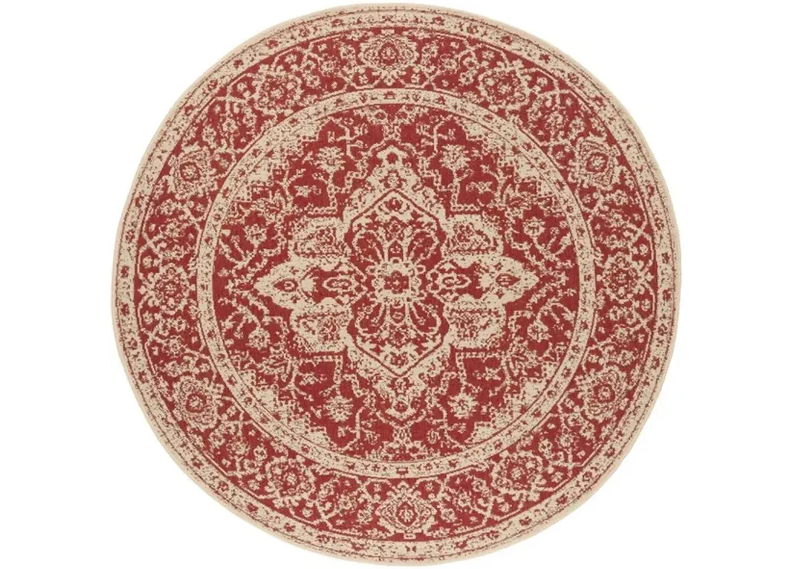 LINDEN 137 Collection LND137Q-8R Red / Creme 8' X 8' Round