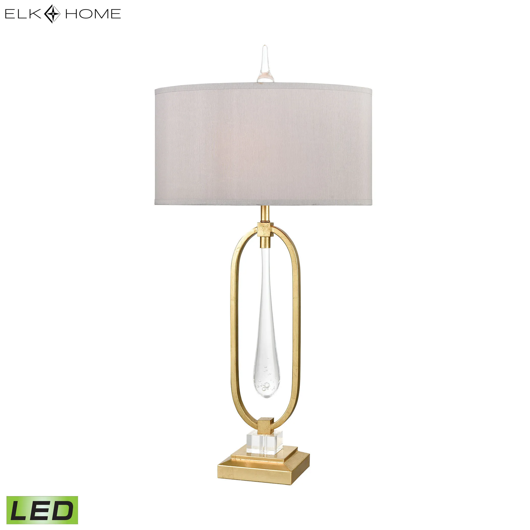 Spring Loaded 36'' High 1-Light Table Lamp - Gold Leaf - Includes LED Bulb