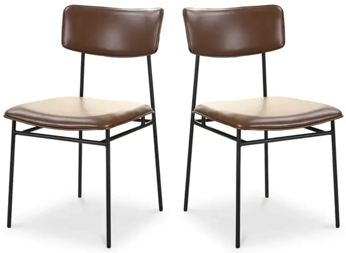 SAILOR DINING CHAIR DARK BROWN-SET OF TWO