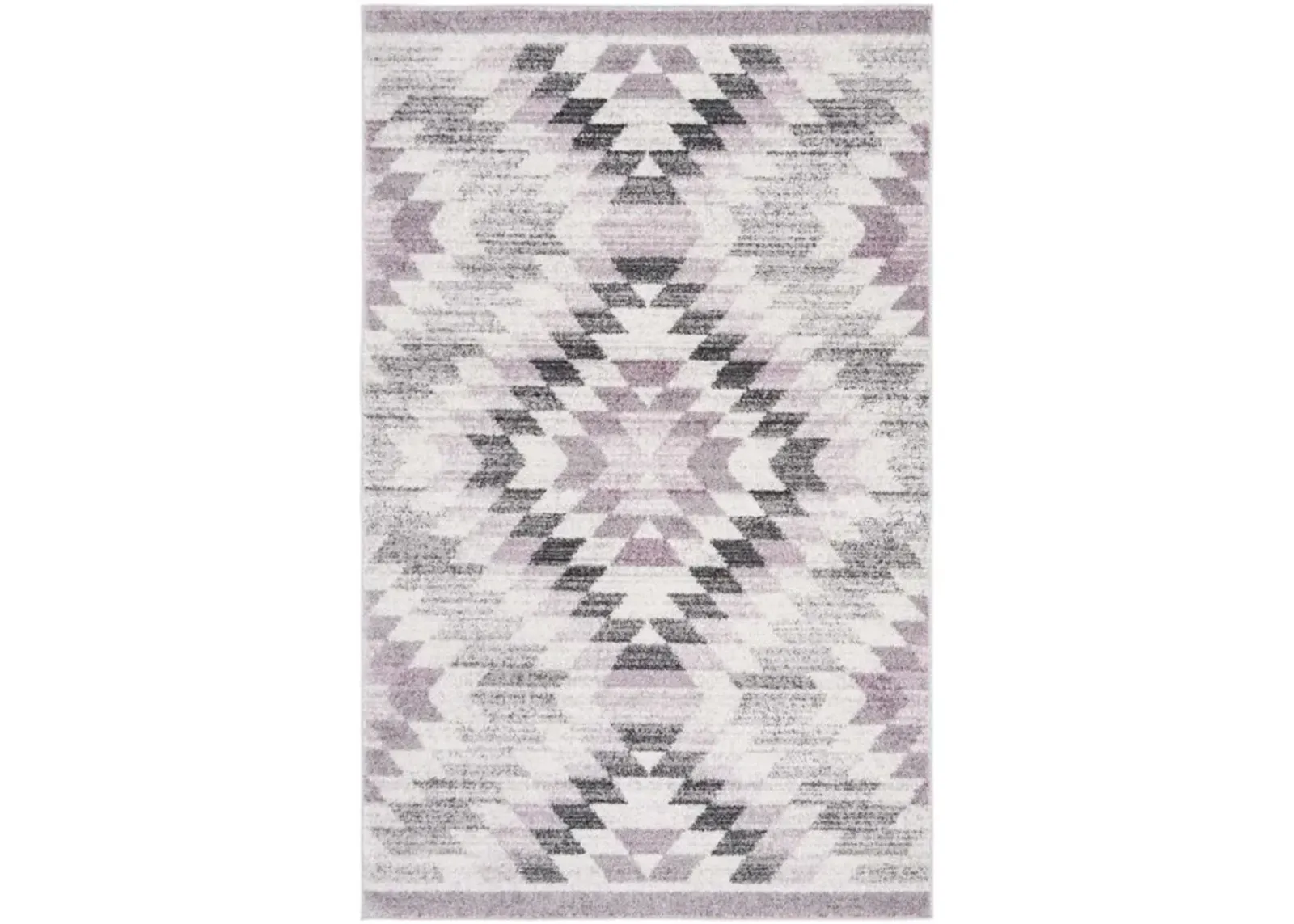 ADIRONDACK Contemporary Plum / Ivory 3' X 5' Powerloomed Rug