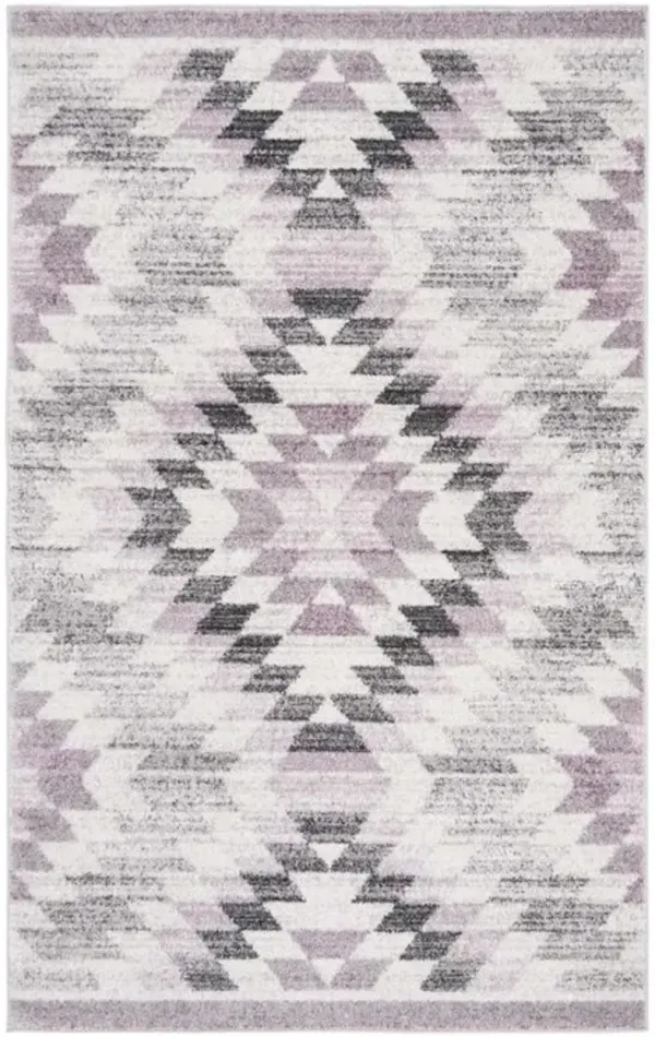 ADIRONDACK Contemporary Plum / Ivory 3' X 5' Powerloomed Rug