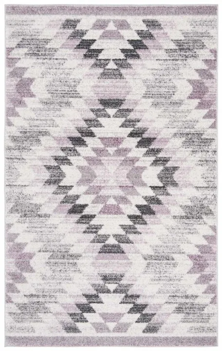 ADIRONDACK Contemporary Plum / Ivory 3' X 5' Powerloomed Rug