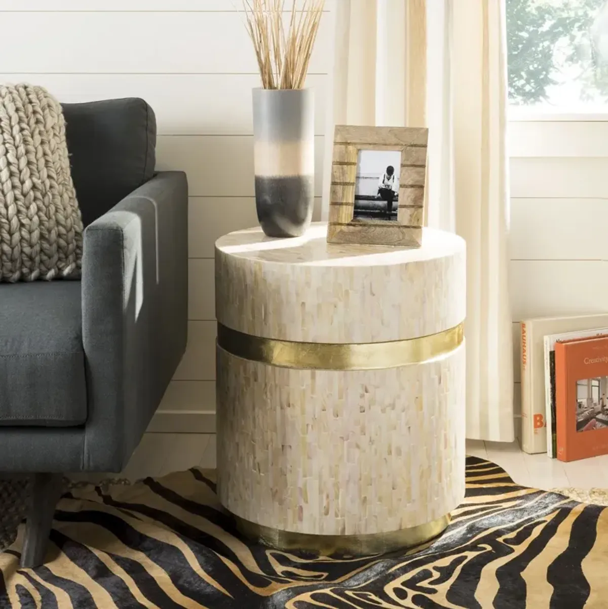 PERLA MOSAIC ROUND SIDE TABLE