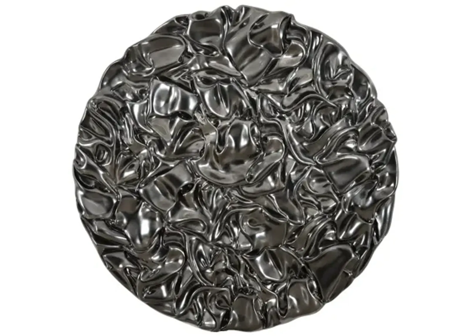 Drape Wall Art, Round, Liquid Silver