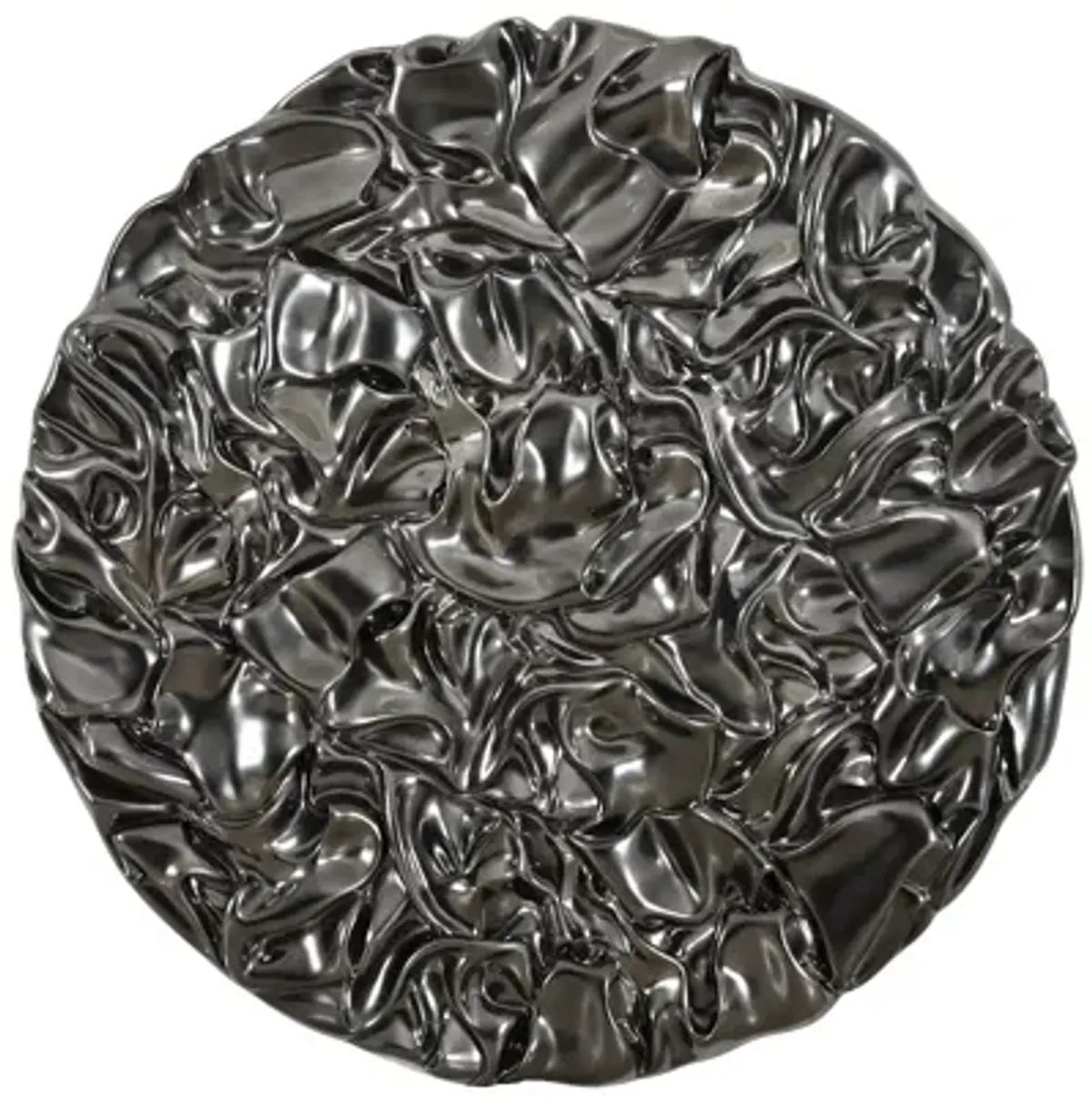 Drape Wall Art, Round, Liquid Silver