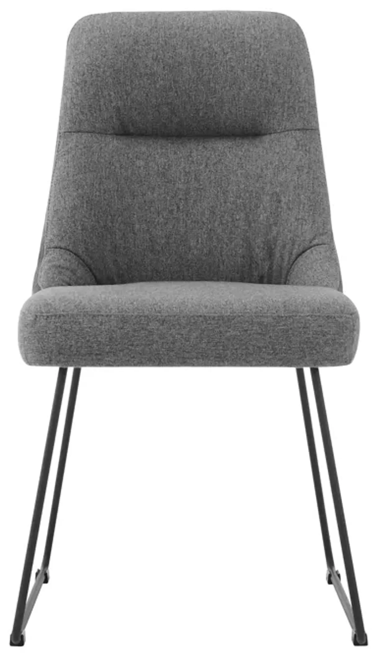 Quartz Gray Fabric and Metal Dining Room Chairs - Set of 2