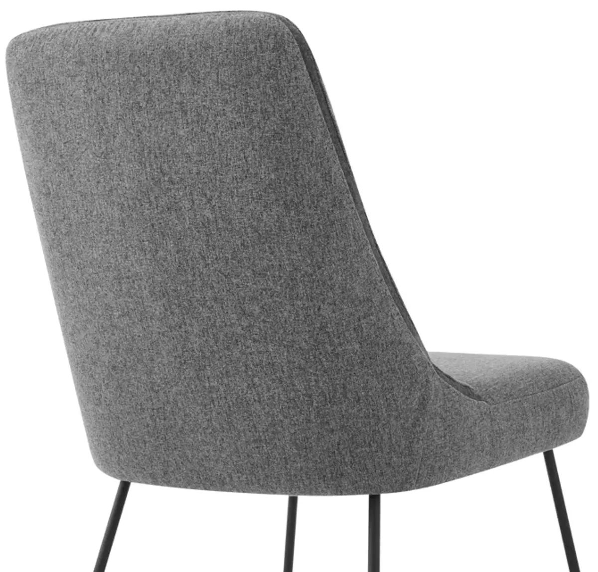 Quartz Gray Fabric and Metal Dining Room Chairs - Set of 2