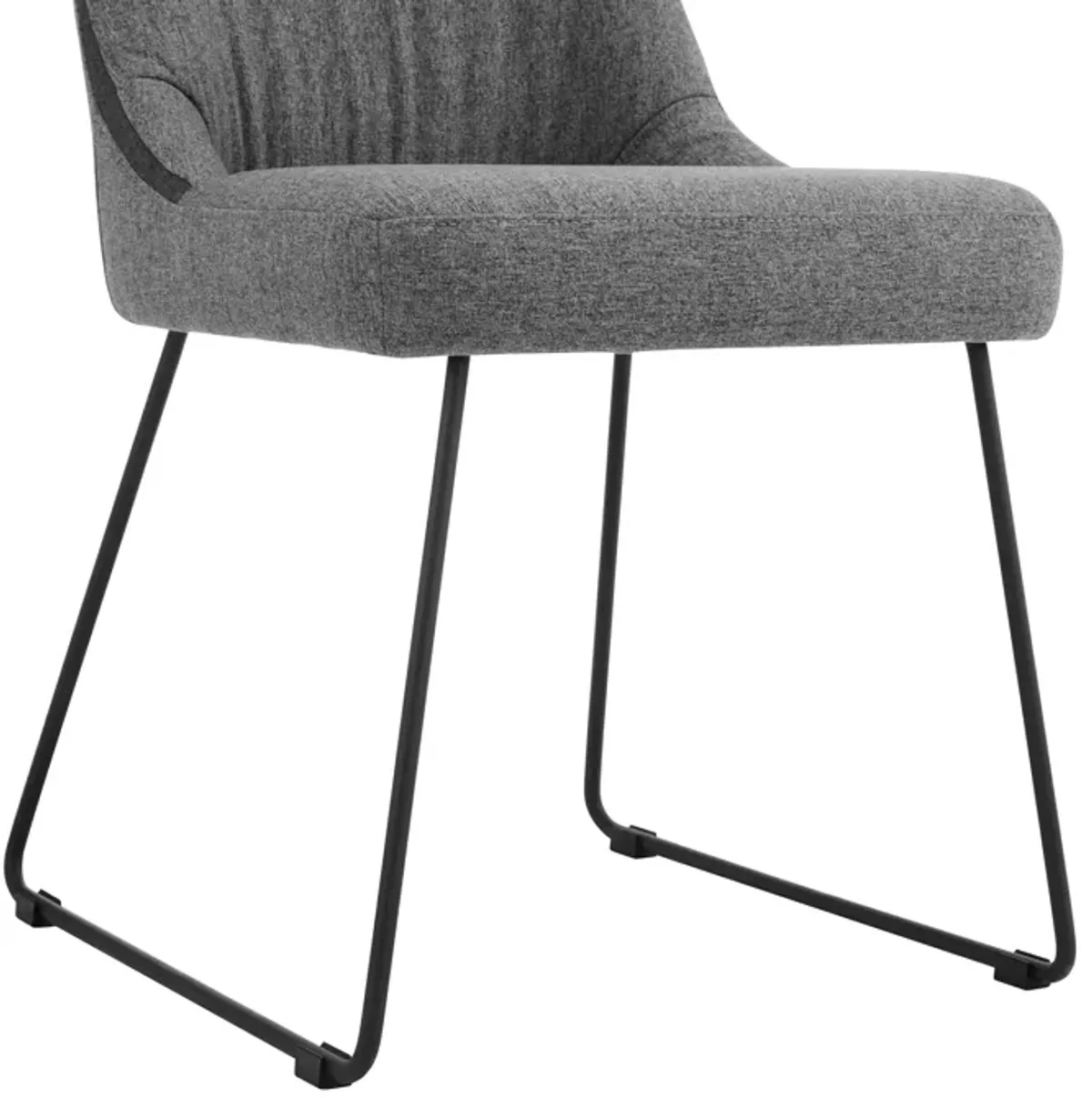 Quartz Gray Fabric and Metal Dining Room Chairs - Set of 2