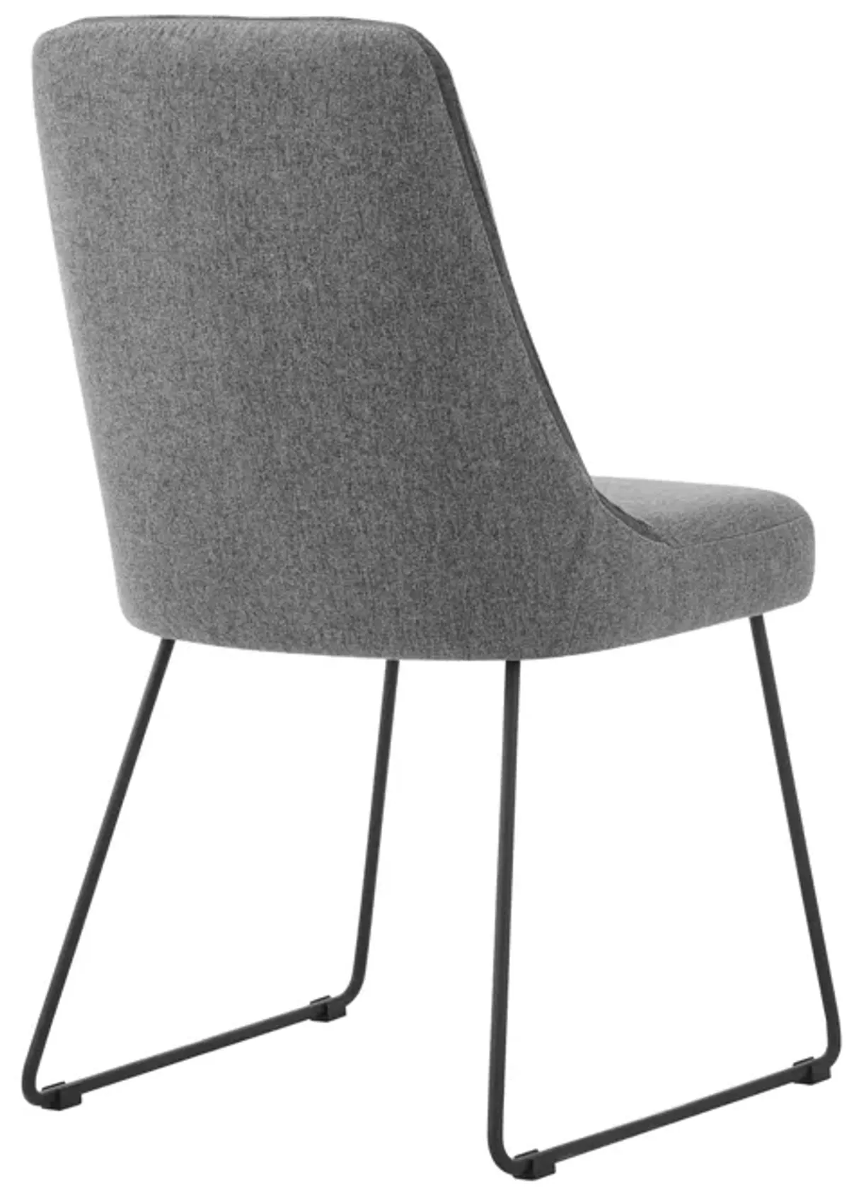 Quartz Gray Fabric and Metal Dining Room Chairs - Set of 2