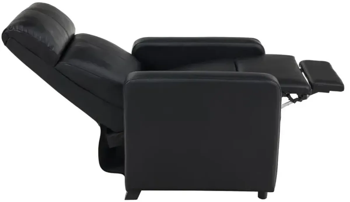 Toohey Home Theater Push Back Recliner Black