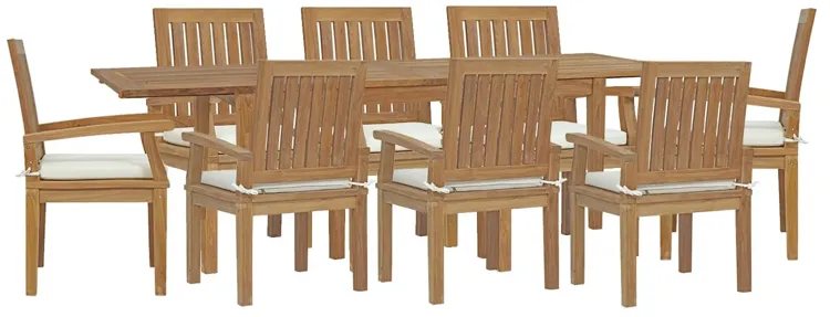 Marina 9 Piece Outdoor Patio Teak Dining Set