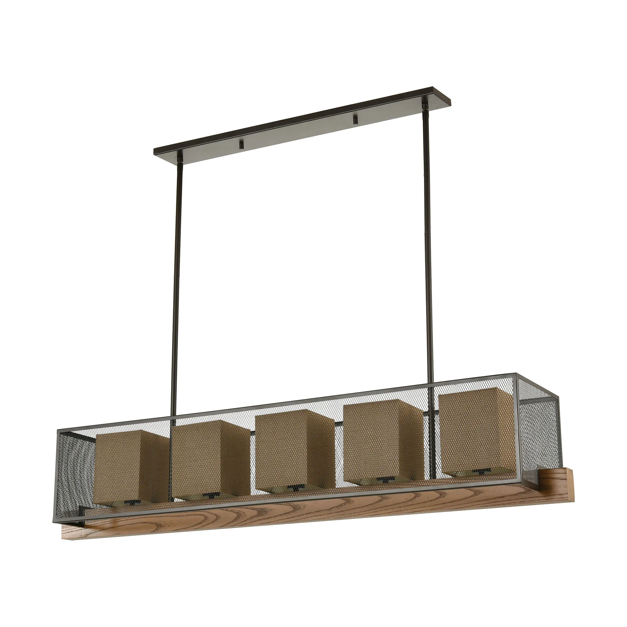 Crossbeam 57" Wide 5-Light Linear Chandelier - Oil Rubbed Bronze