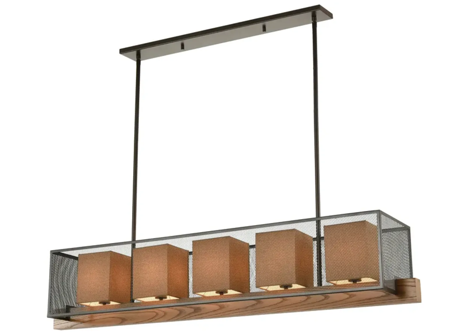 Crossbeam 57" Wide 5-Light Linear Chandelier - Oil Rubbed Bronze