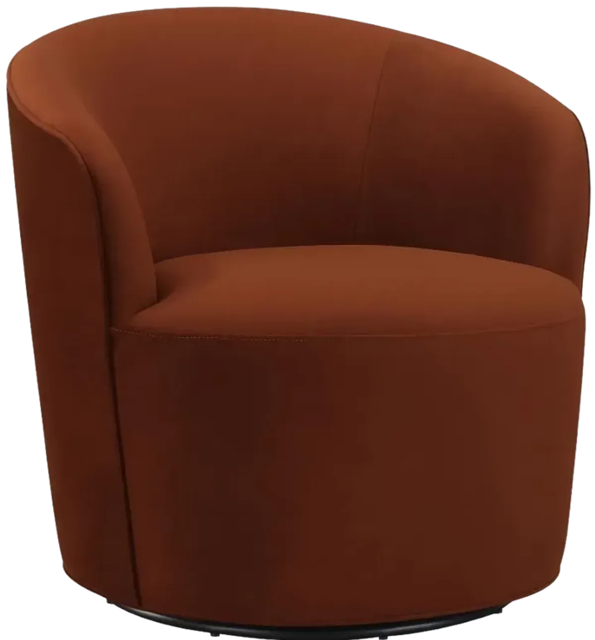 Joyce Sloped Arms Swivel Chair Burnt Orange