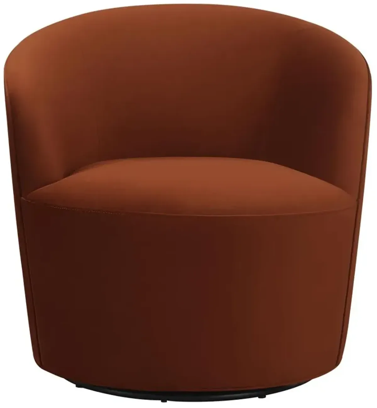 Joyce Sloped Arms Swivel Chair Burnt Orange