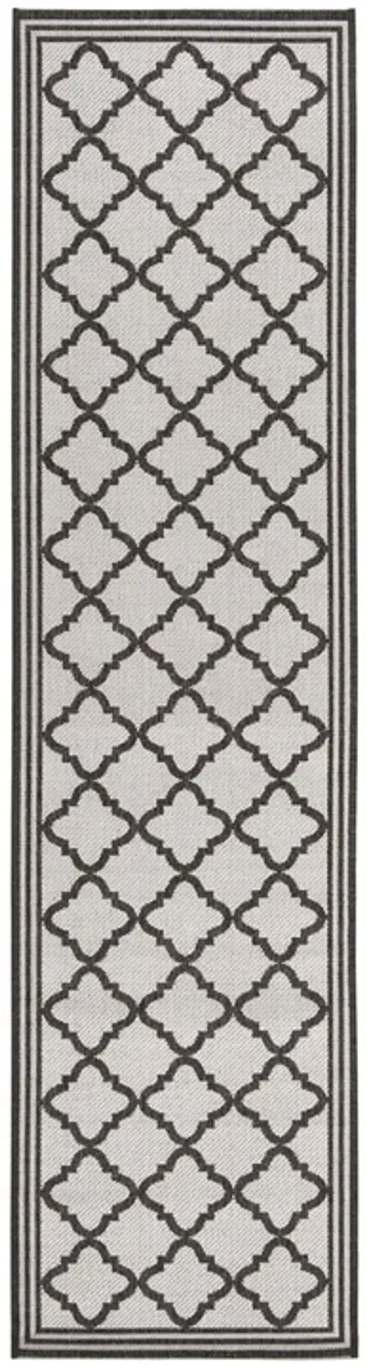 LINDEN 121 Collection LND121A-28 Light Grey / Charcoal 2'-2" X 8'