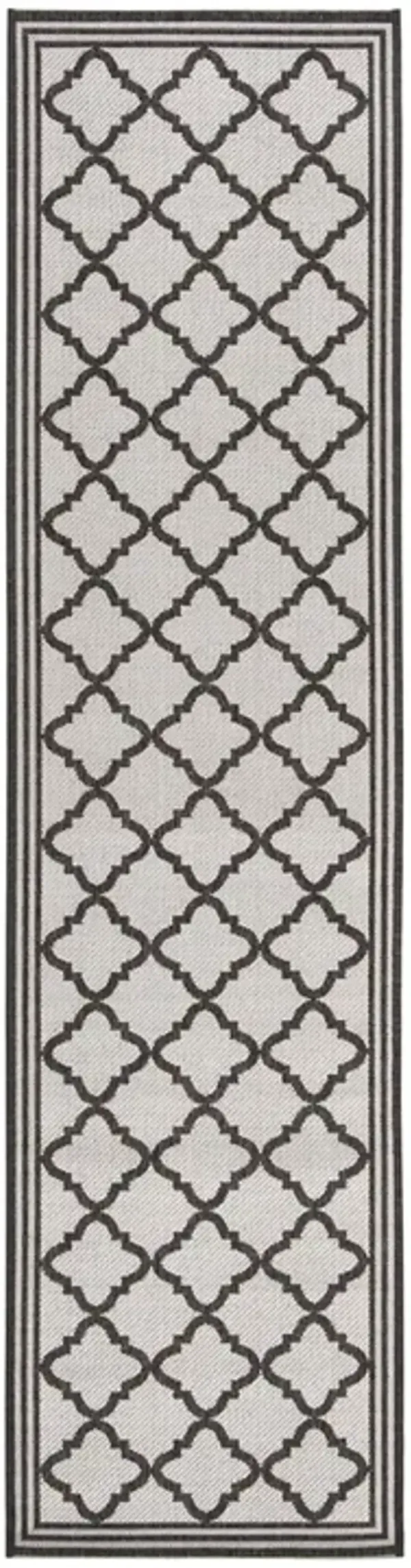 LINDEN 121 Collection LND121A-28 Light Grey / Charcoal 2'-2" X 8'