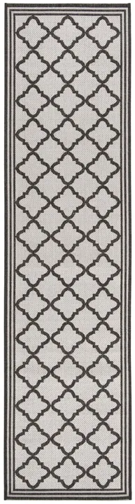 LINDEN 121 Collection LND121A-28 Light Grey / Charcoal 2'-2" X 8'