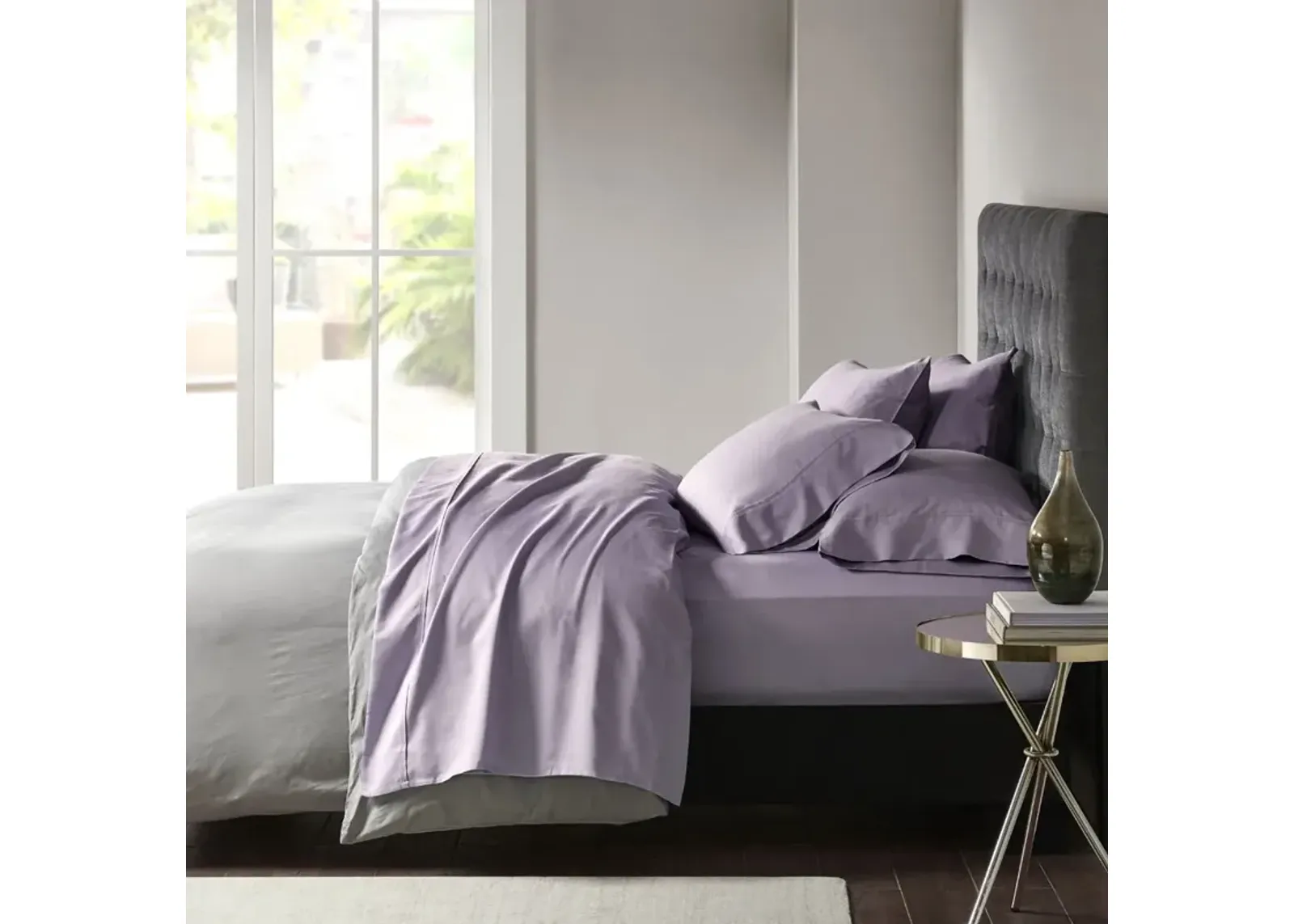 Madison Park 800 Thread Count Purple Cotton Blend Sateen Sheet Set