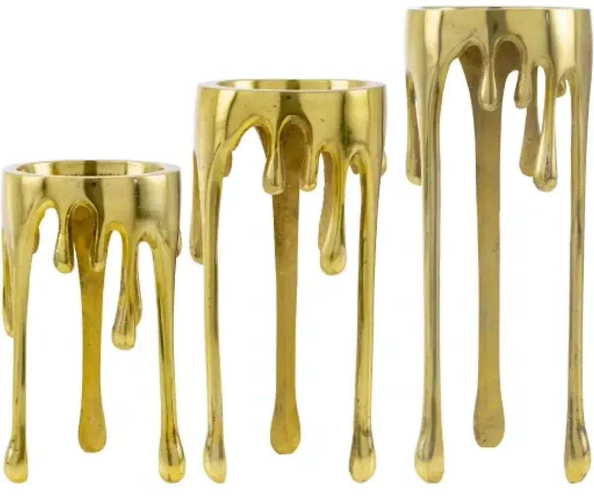 Castellana ELC-002 13"H x 5"W x 5"D,  11"H x 5"W x 5"D,  9"H x 5"W x 5"D Candleholder
