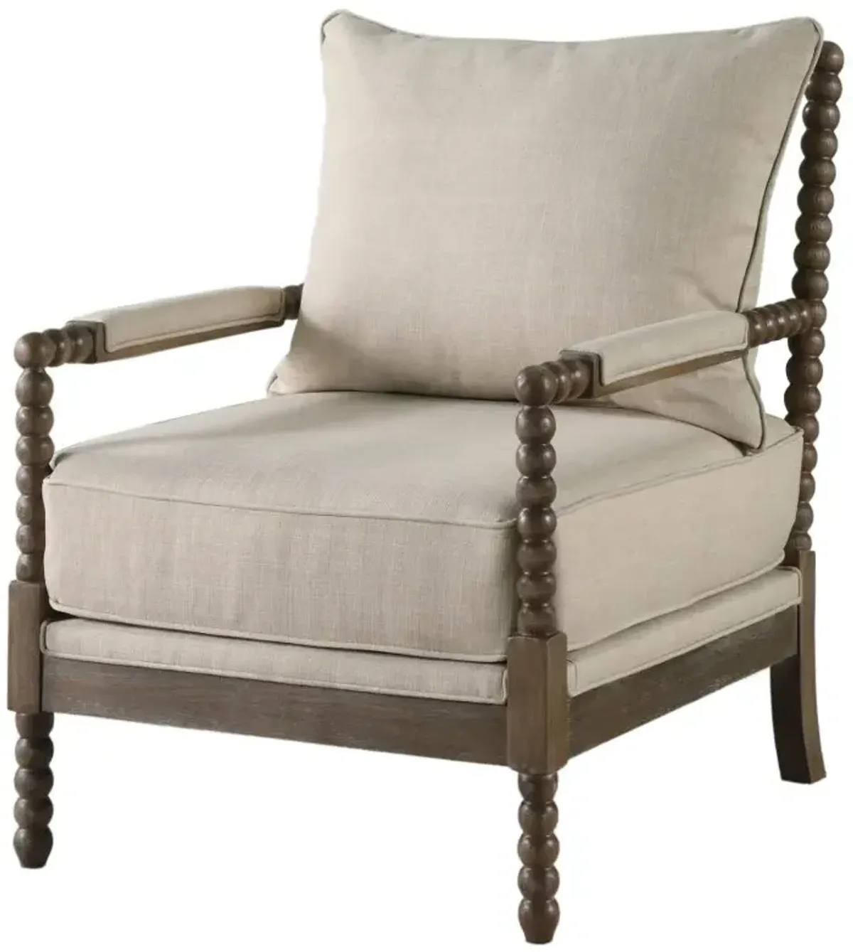 Adolfo Cushion Back Accent Chair Beige And Natural