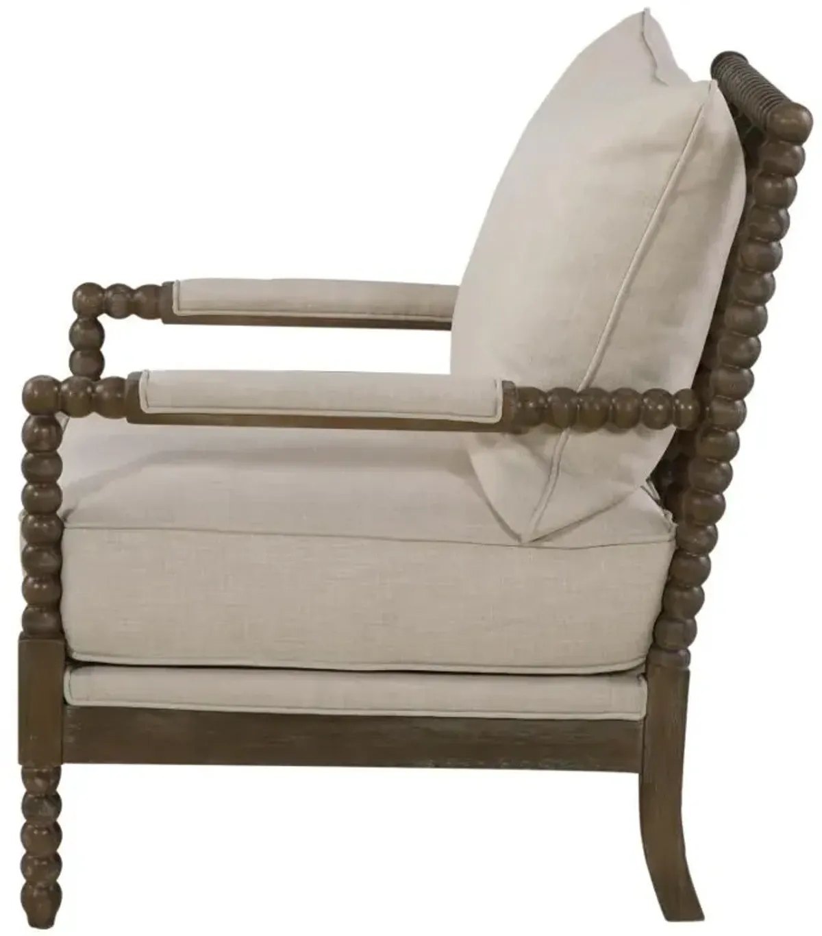 Adolfo Cushion Back Accent Chair Beige And Natural