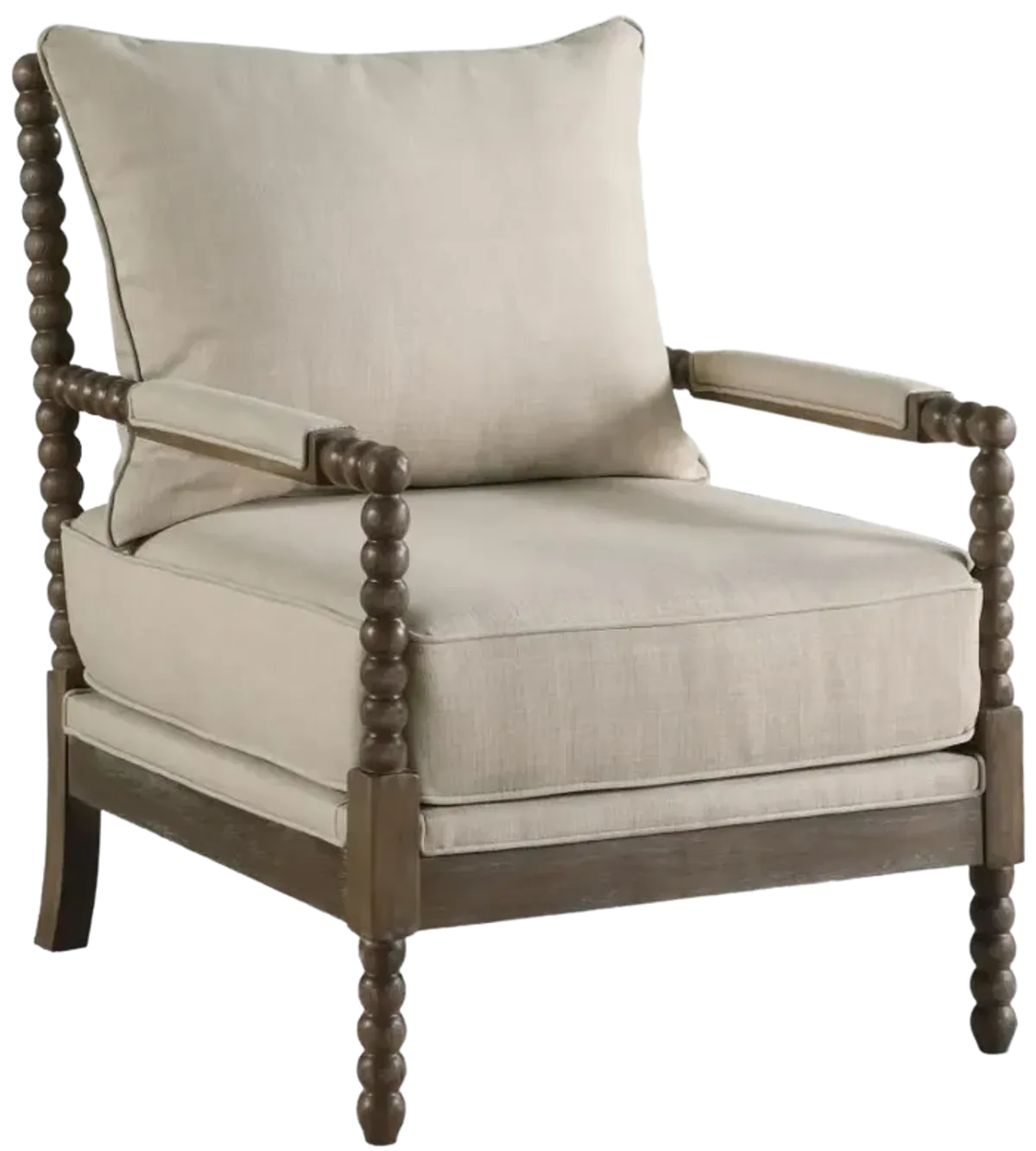 Adolfo Cushion Back Accent Chair Beige And Natural