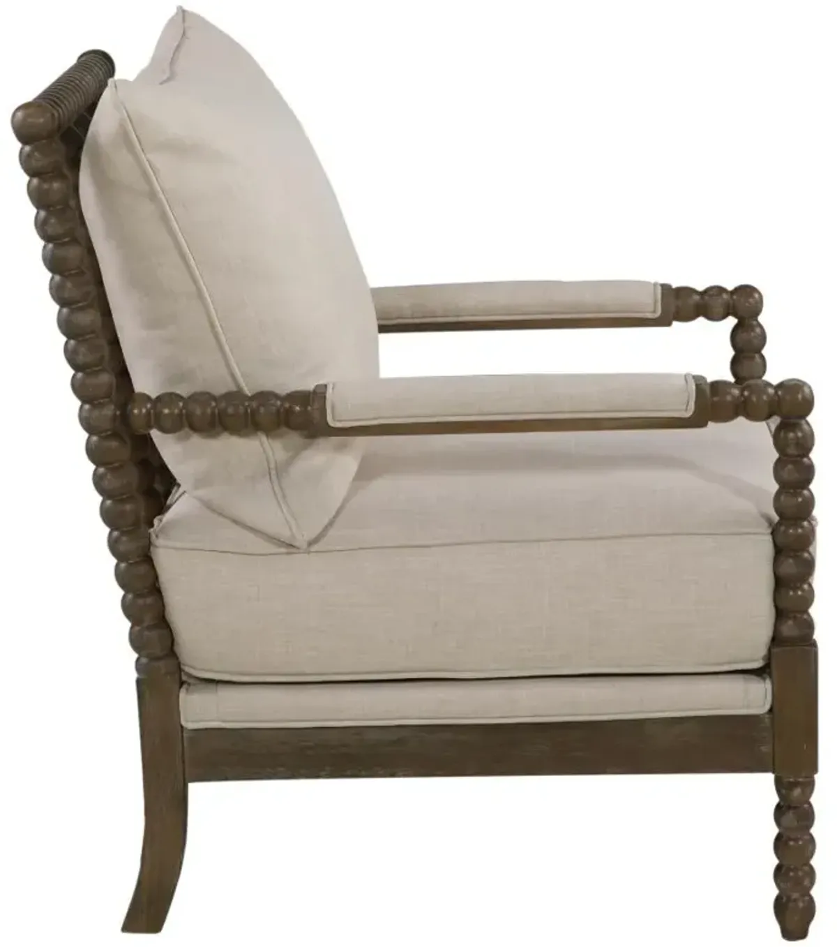 Adolfo Cushion Back Accent Chair Beige And Natural