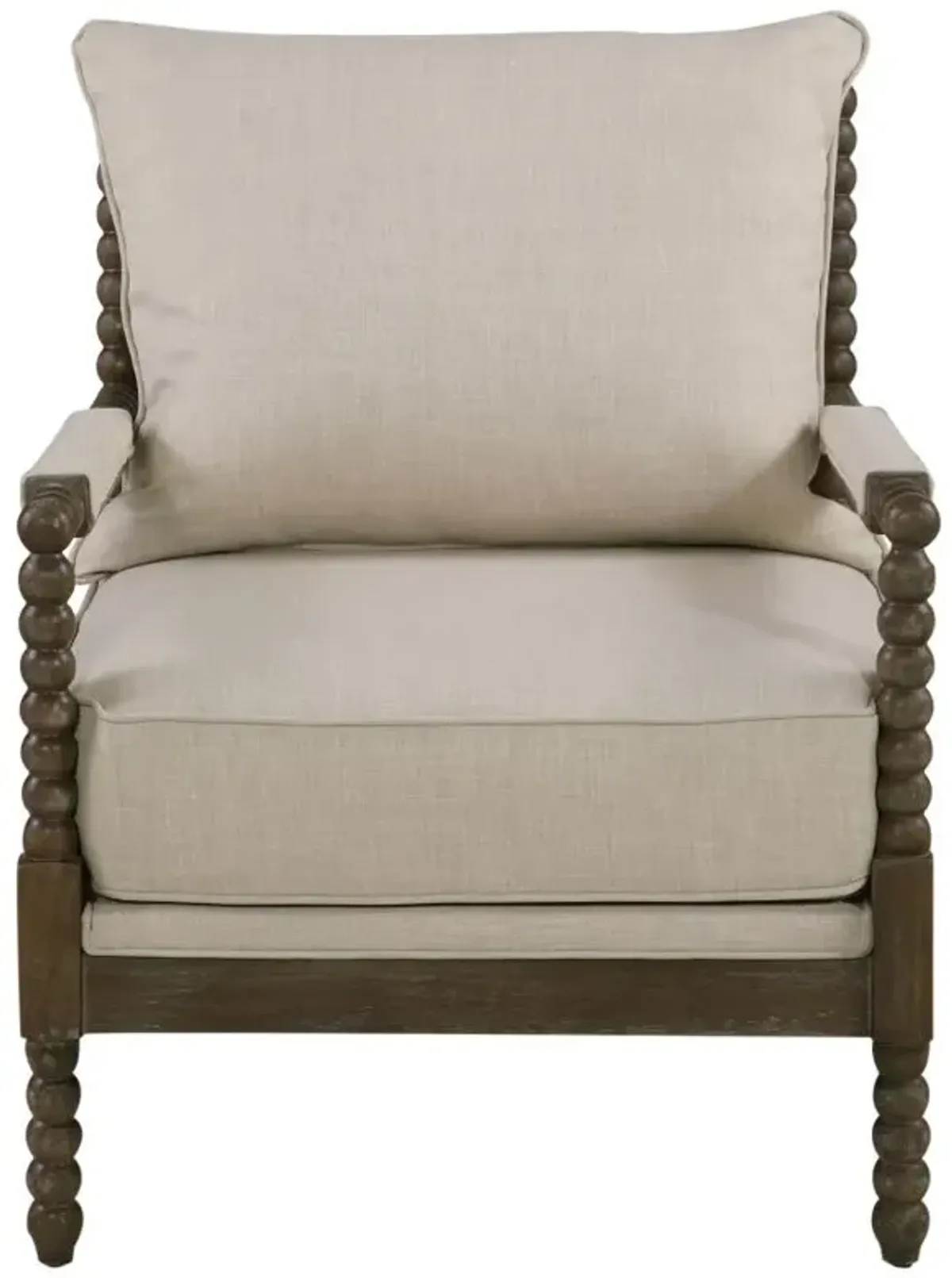 Adolfo Cushion Back Accent Chair Beige And Natural