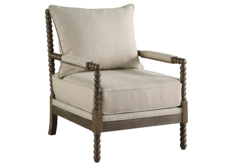 Adolfo Cushion Back Accent Chair Beige And Natural