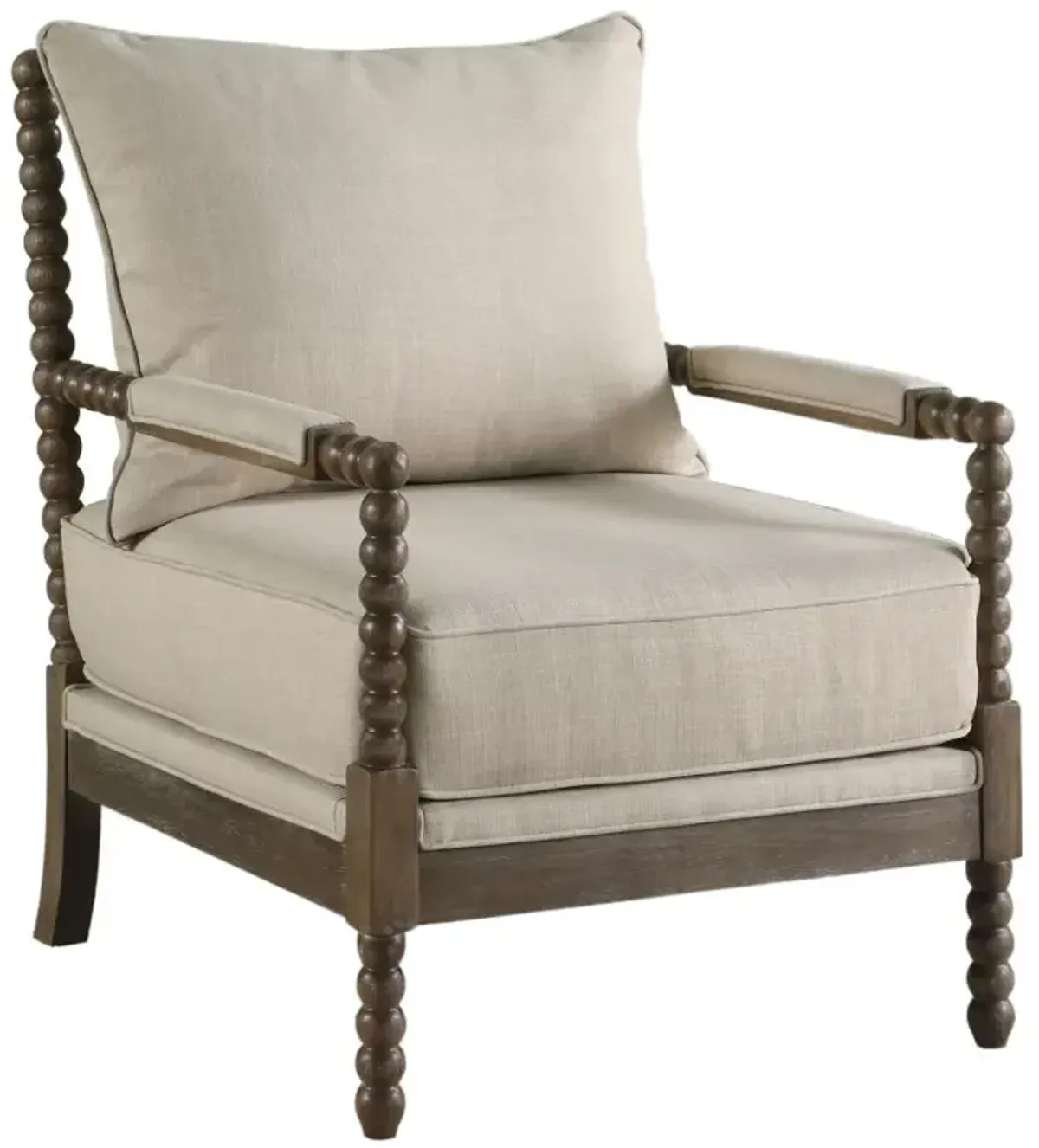 Adolfo Cushion Back Accent Chair Beige And Natural